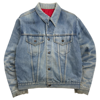 Vintage Red Interior Insulated Denim Jacket
