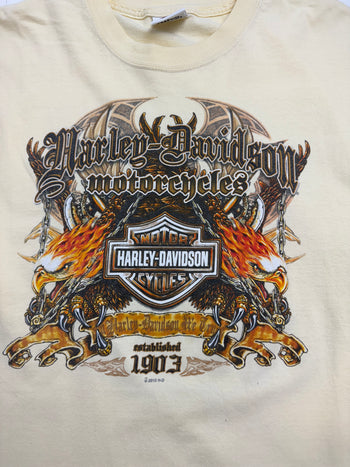 Vintage '09 Black Wolf Harley Davidson Tee Cream