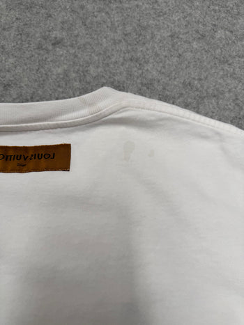 Louis Vuitton Embroidered Cursive Logo Tee White (USED)