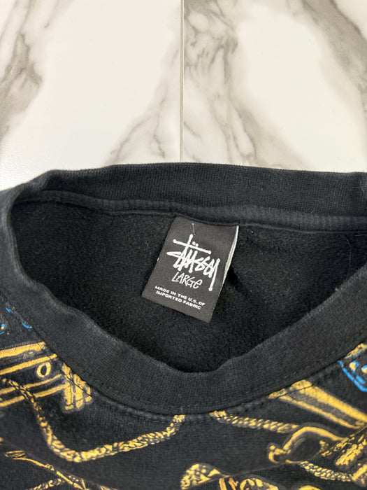 2000’s Stussy Trumpet Sweatshirt Black | Vitnage Clothing Store Canada