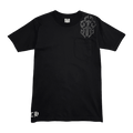 Vintage Chrome Hearts Tonal Cemetery Cross Pocket Tee Black