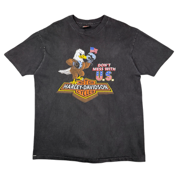 Vintage Harley Davidson Don't Mess With U.S. Tee Black