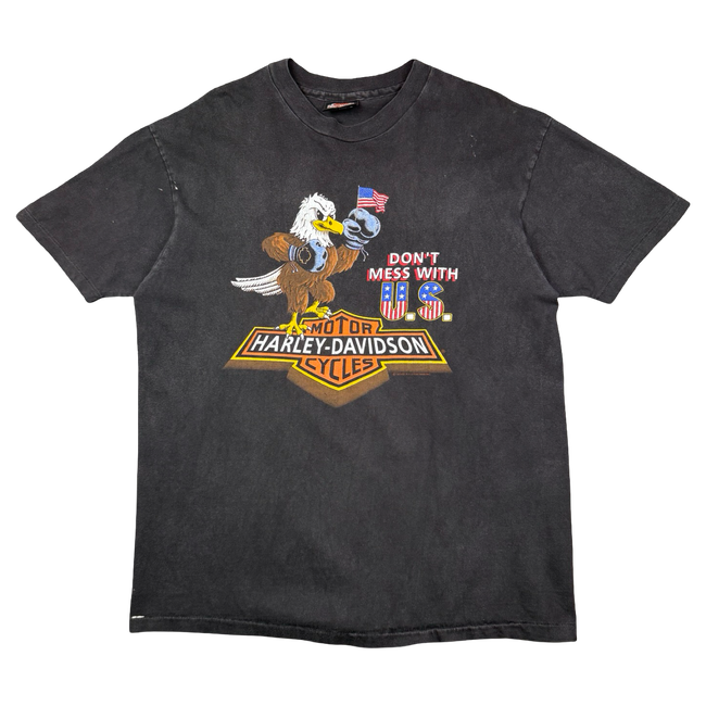 Vintage Harley Davidson Don't Mess With U.S. Tee Black