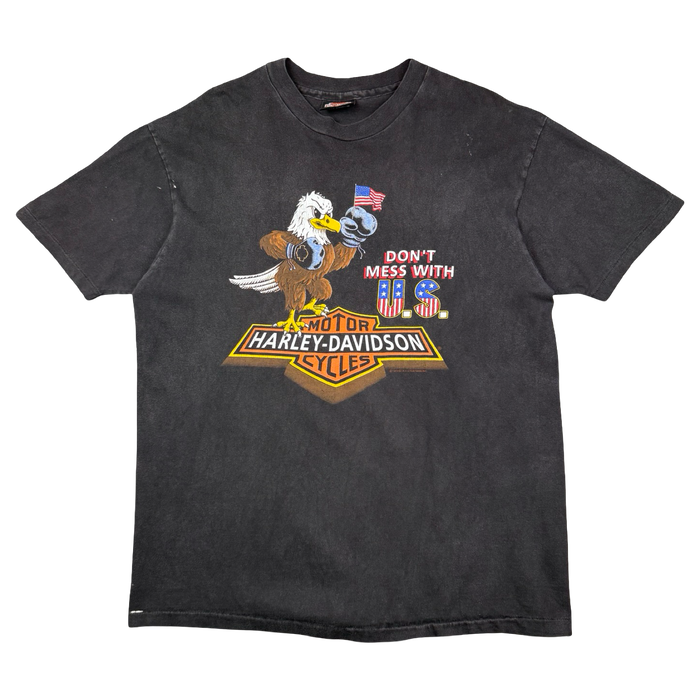 Vintage Harley Davidson Don't Mess With U.S. Tee Black | Vitnage Clothing Store Canada