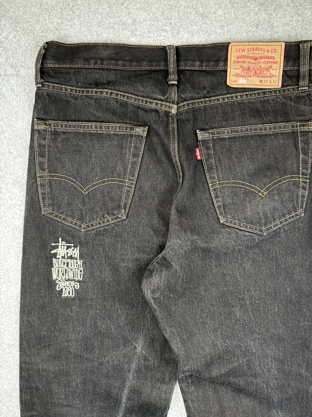 Stussy x Levi’s Crispy Rinse 568 Denim Pants Black/Brown (USED)