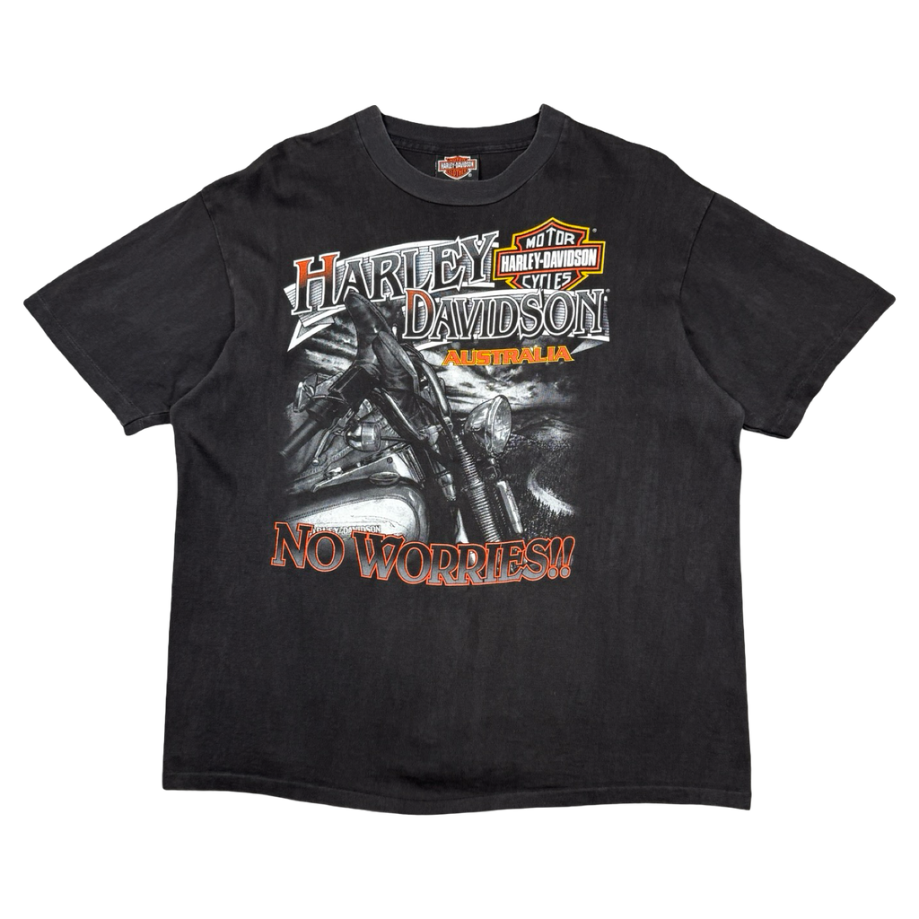 Vintage Harley Davidson No Worries Tee Black