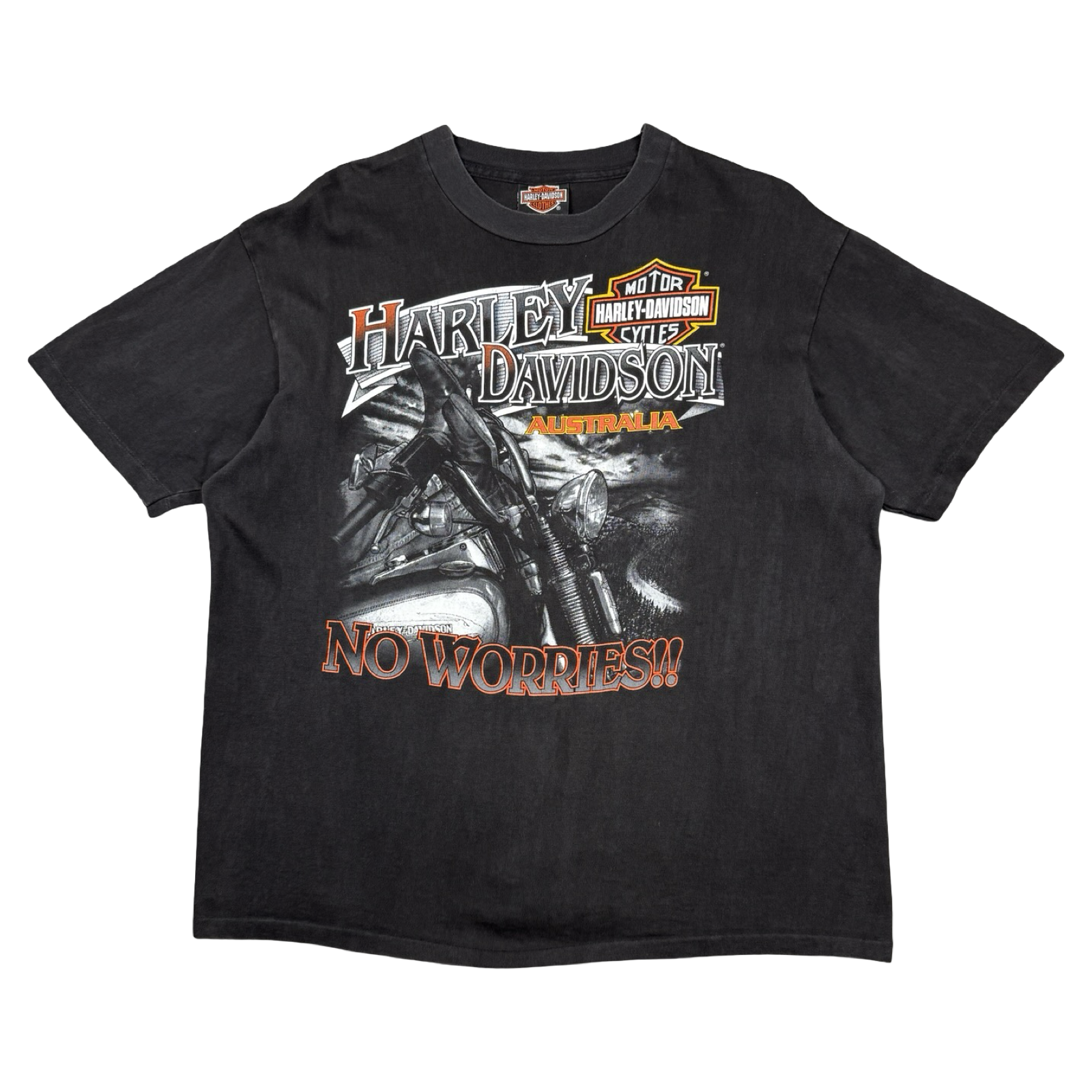 Vintage Harley Davidson No Worries Tee Black