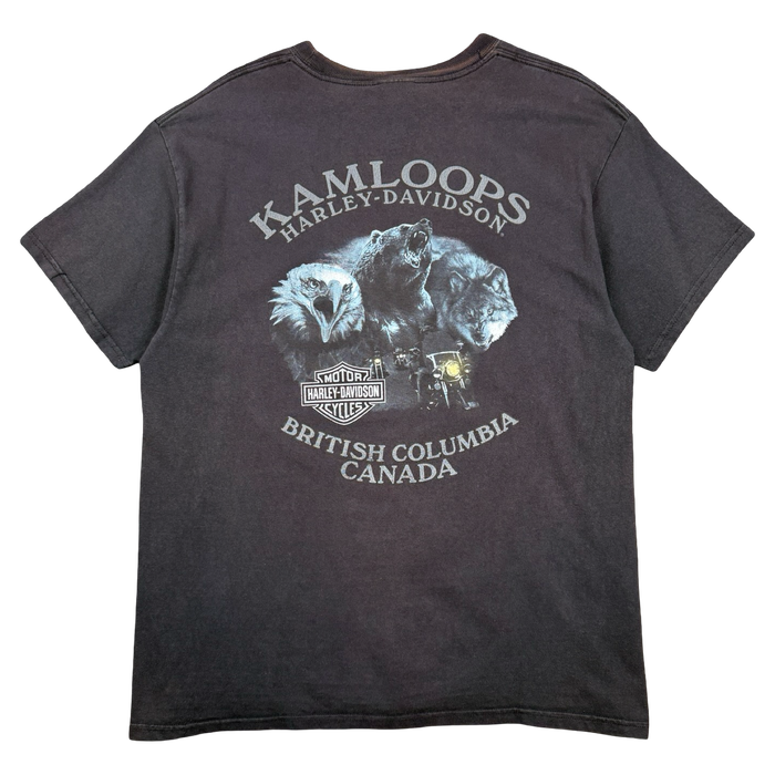 Vintage Harley Davidson Kamloops Animals Tee Black | Vitnage Clothing Store Canada