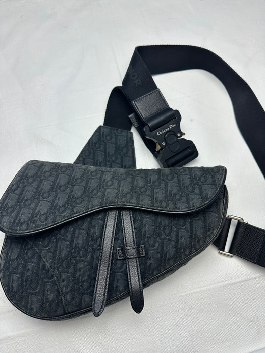 Dior Oblique Jacquard Saddle Bag Black | Vitnage Clothing Store Canada