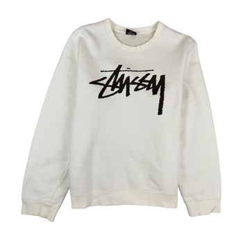 Stussy Script Font Sweatshirt Cream (USED)