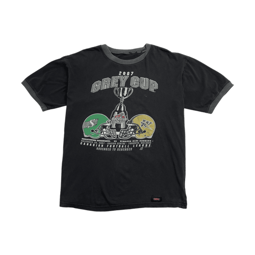 (XL) Vintage '07 Grey Cup Ringer Tee Black | Vintage Clothing Store Canada