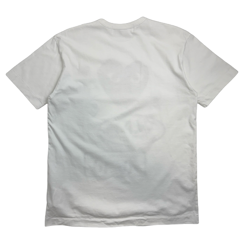 Comme des Garcons PLAY Multi Logo Black Heart Tee White (USED) | Vintage Clothing Store Canada