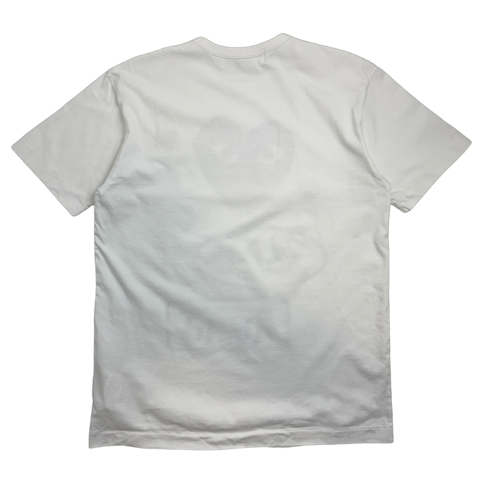 Comme des Garcons PLAY Multi Logo Black Heart Tee White (USED) | Vitnage Clothing Store Canada