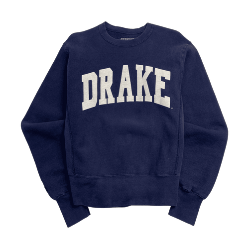 (S) Vintage Drake Collegiate Sweatshirt Navy | Vintage Clothing Store Canada