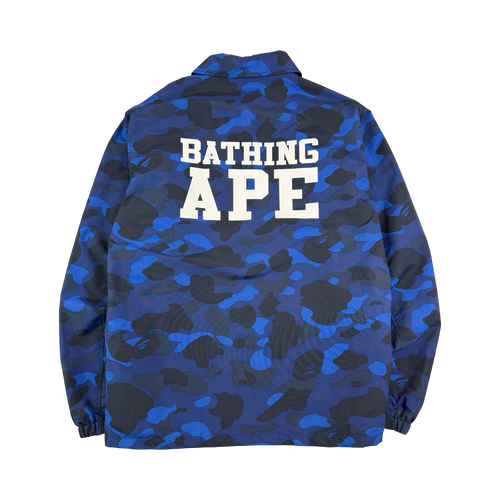 BAPE Color Camo Coach Jacket Blue (USED) | Vintage Clothing Store Canada