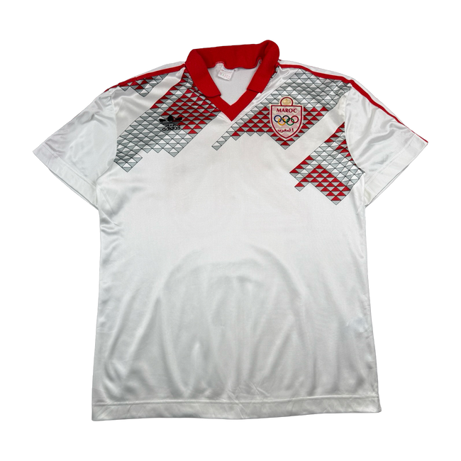 Vintage 90's Adidas Olypmics Morocco Soccer Jersey White
