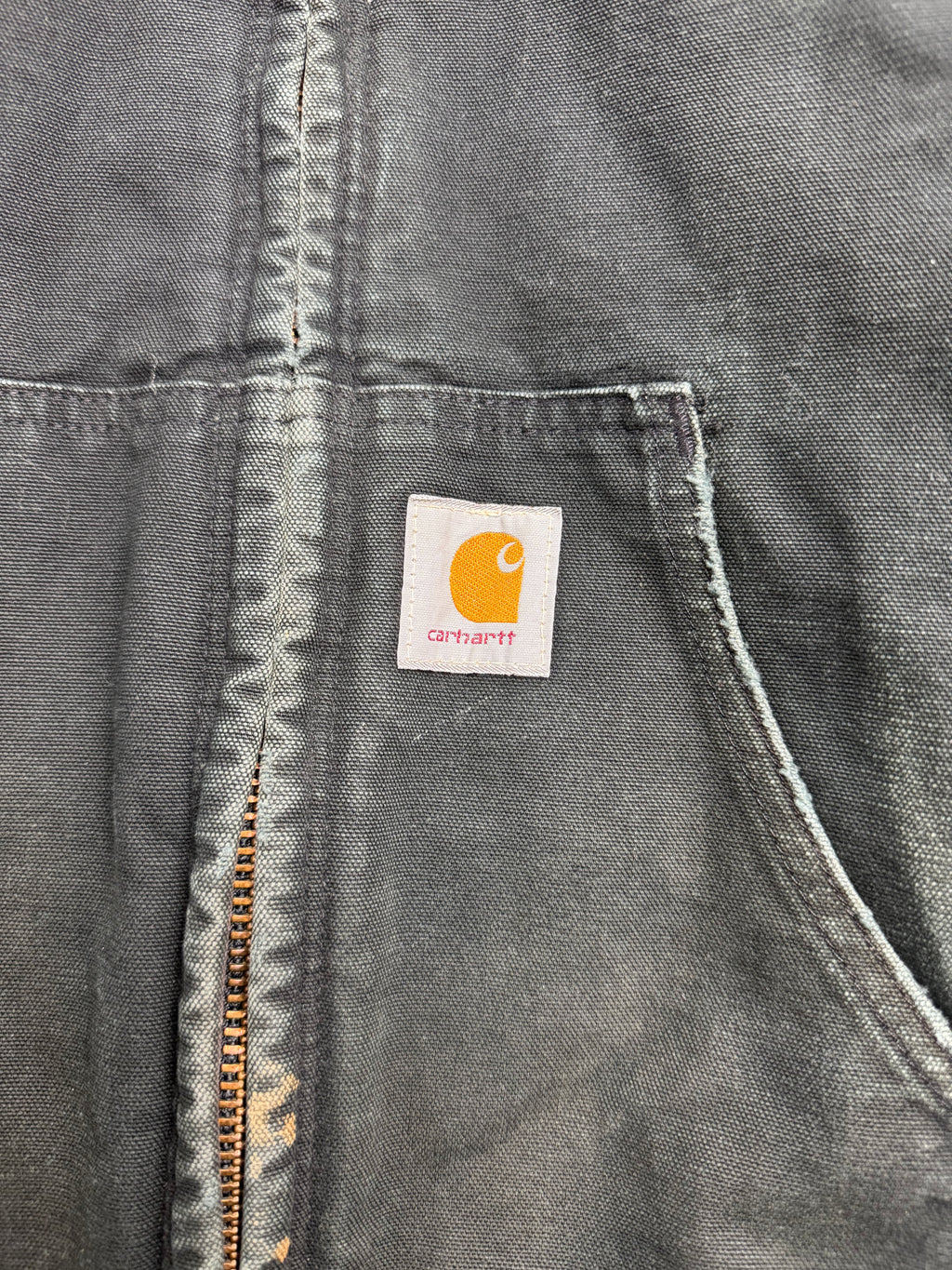 Vintage Carhartt Hooded Zip Work Jacket Black