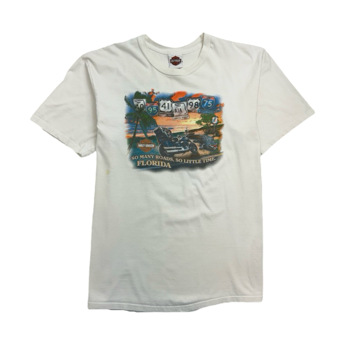 (L) Vintage '09 Orlando Harley Davidson Tee White | Vitnage Clothing Store Canada