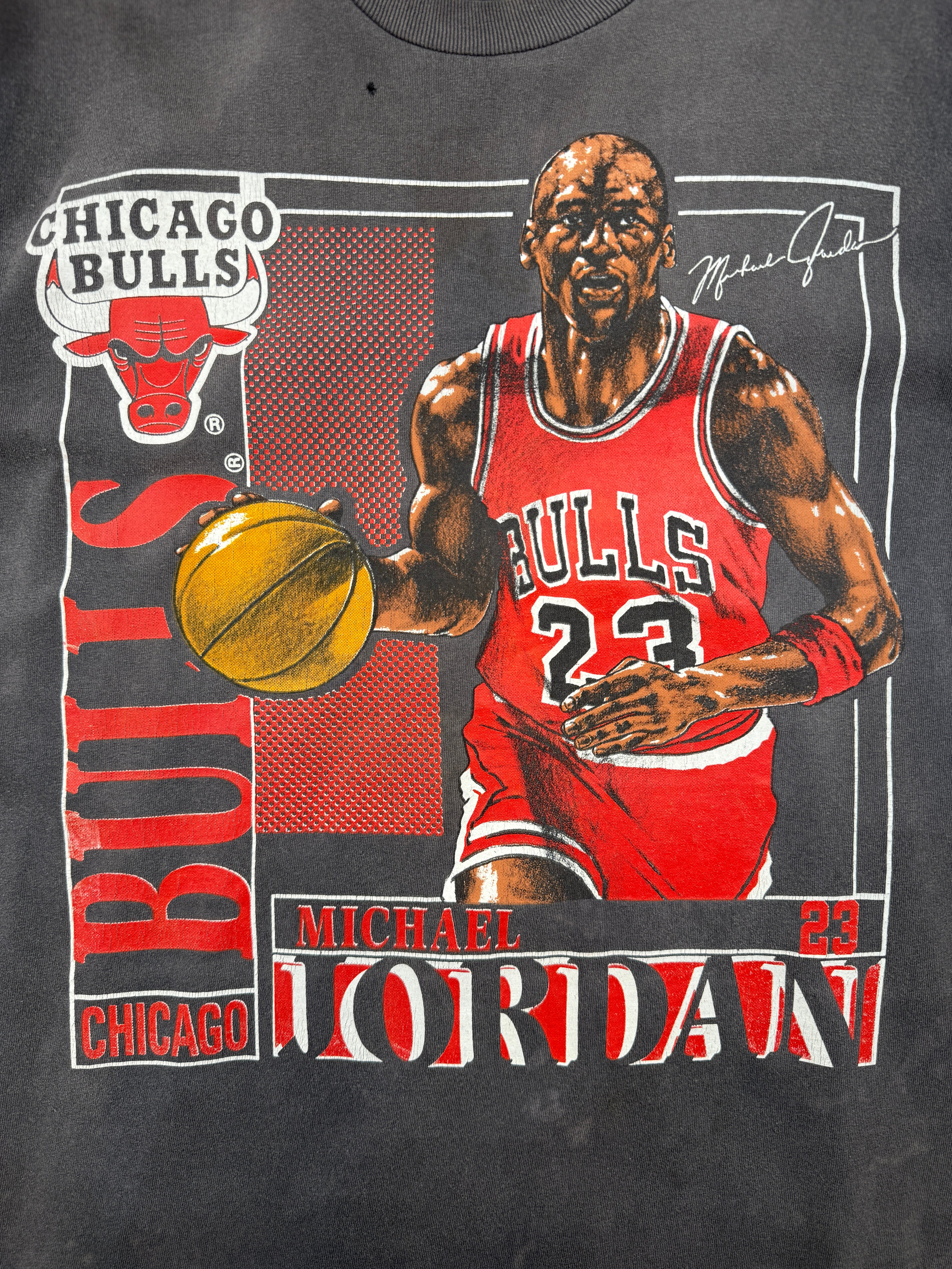 Vintage Nutmeg Chicago Bulls Michael Jordan Faded Tee Black