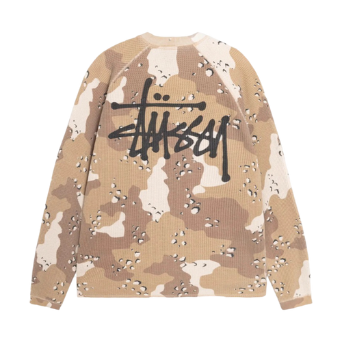 Stussy Raglan Thermal L/S Tee Desert Camo | Vintage Clothing Store Canada