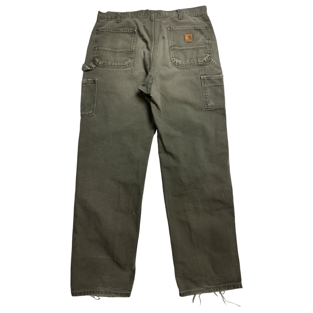 Carhartt Distressed Double Knee Carpenter Pants Olive