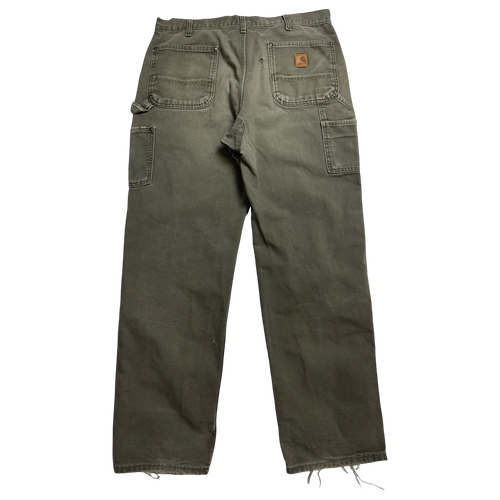 Carhartt Distressed Double Knee Carpenter Pants Olive | Vintage Clothing Store Canada