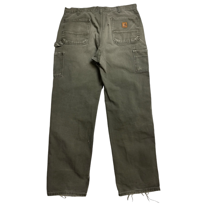Carhartt Distressed Double Knee Carpenter Pants Olive | Vitnage Clothing Store Canada