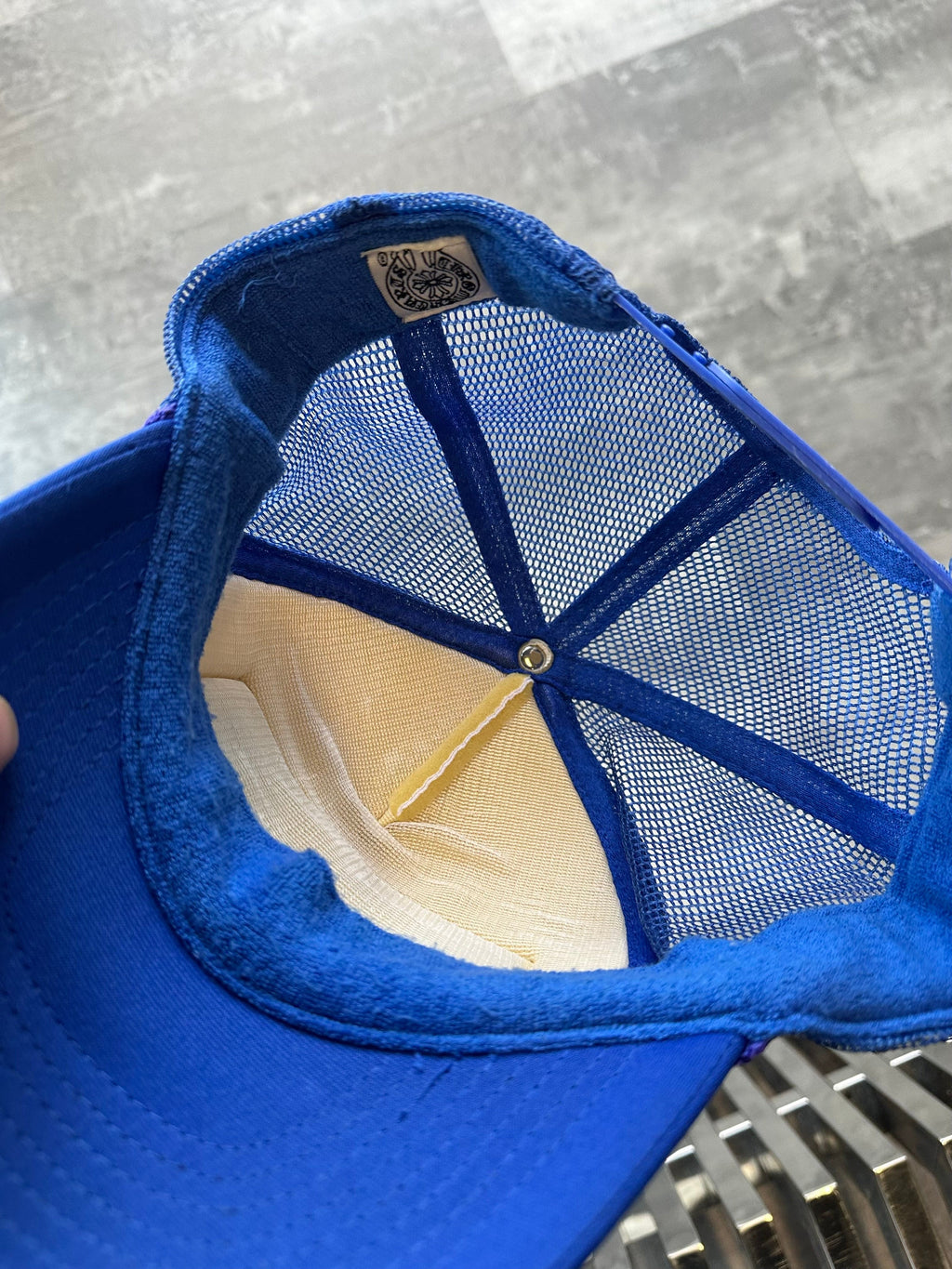 Vintage Chrome Hearts Hollywood F**k Trucker Hat Blue (USED)