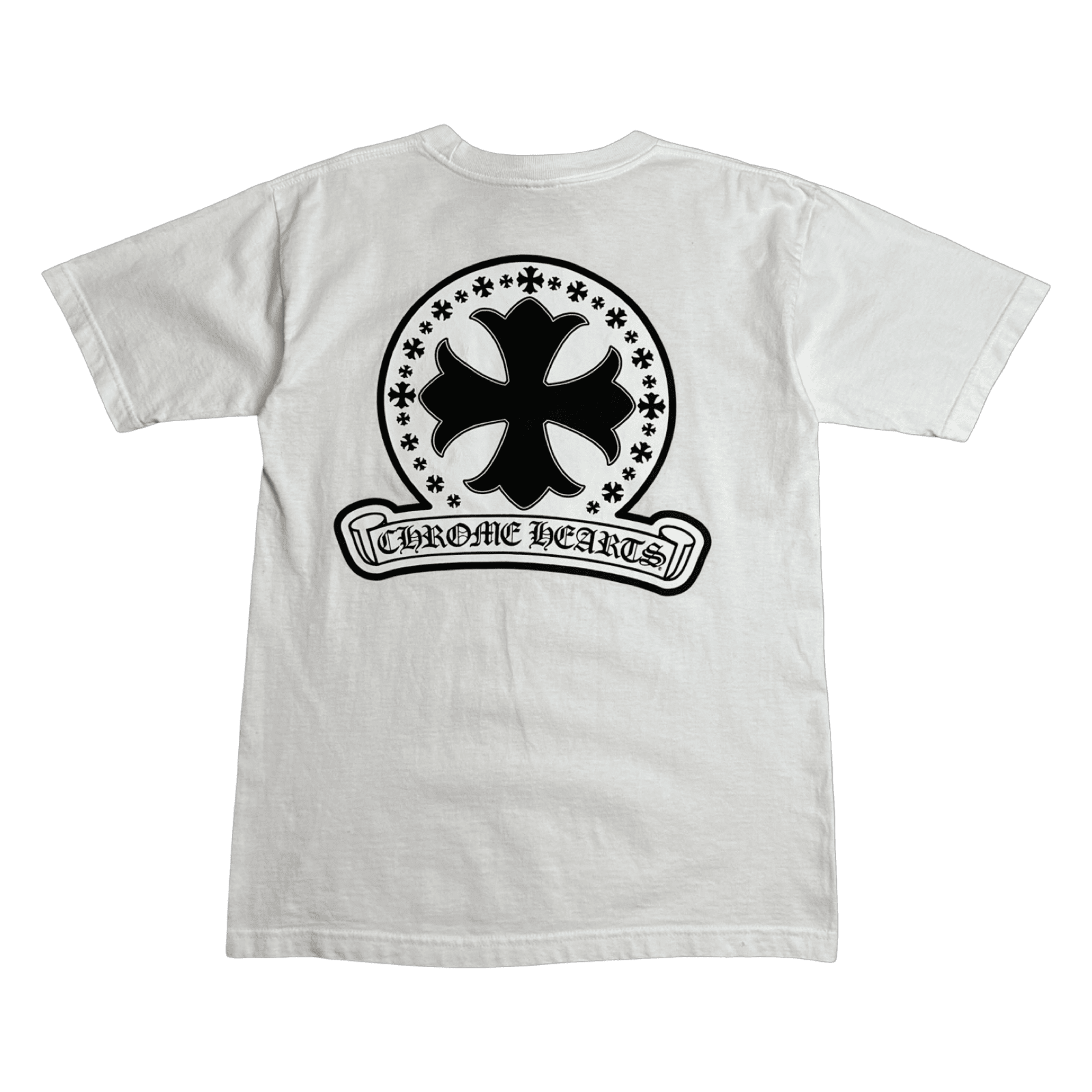 Vintage Chrome Hearts Cross Stamp Pocket Tee White