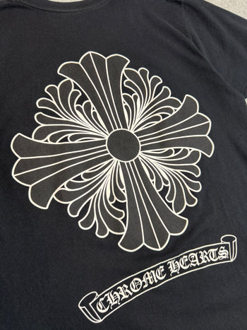 Chrome Hearts Scroll Floral Jumbo Cross Pocket Tee Black