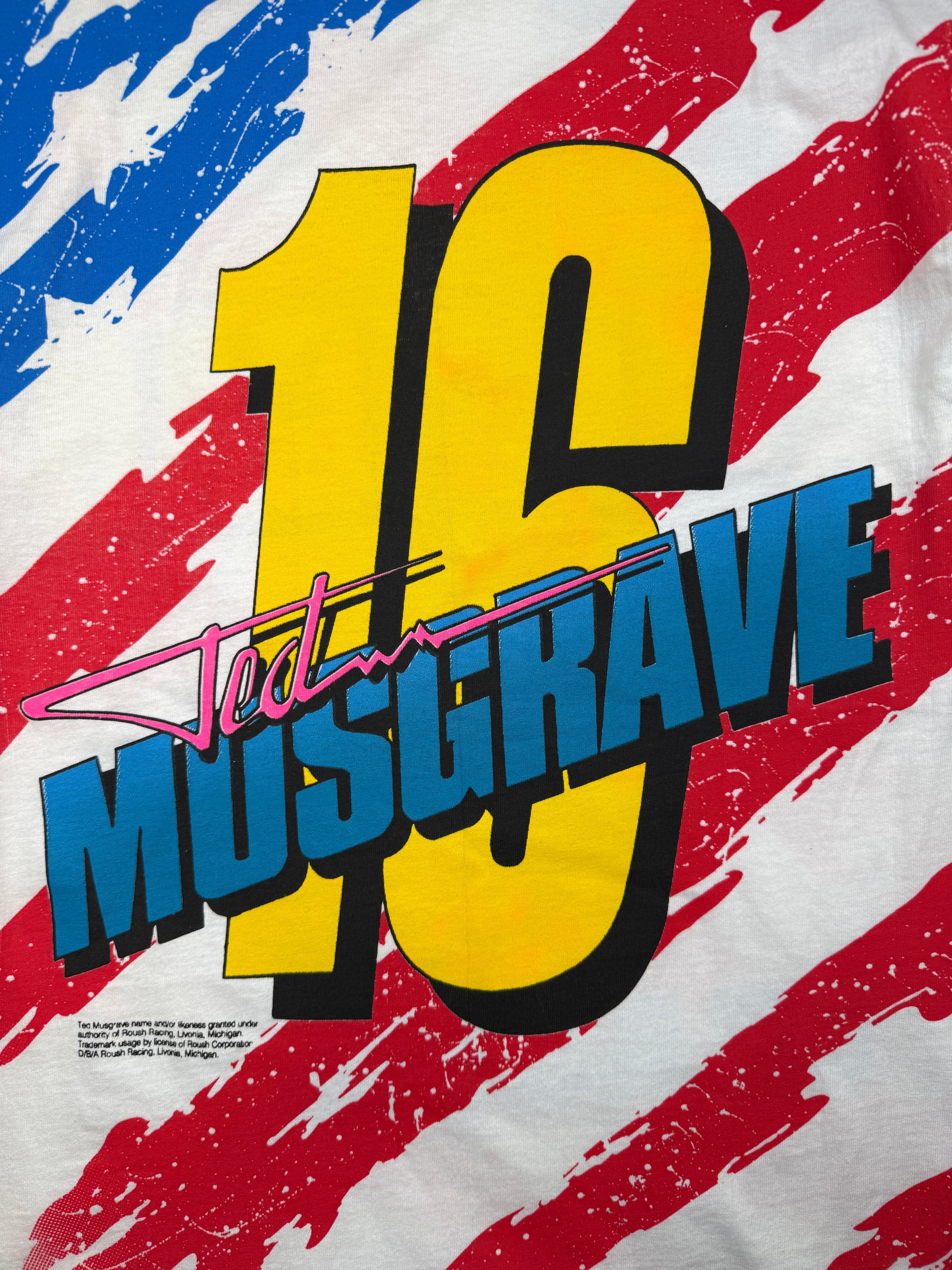 Vintage Ted Musgrave AOP Racing Tee White