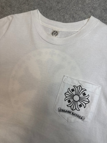 Vintage Chrome Hearts Cross Stamp Pocket Tee White