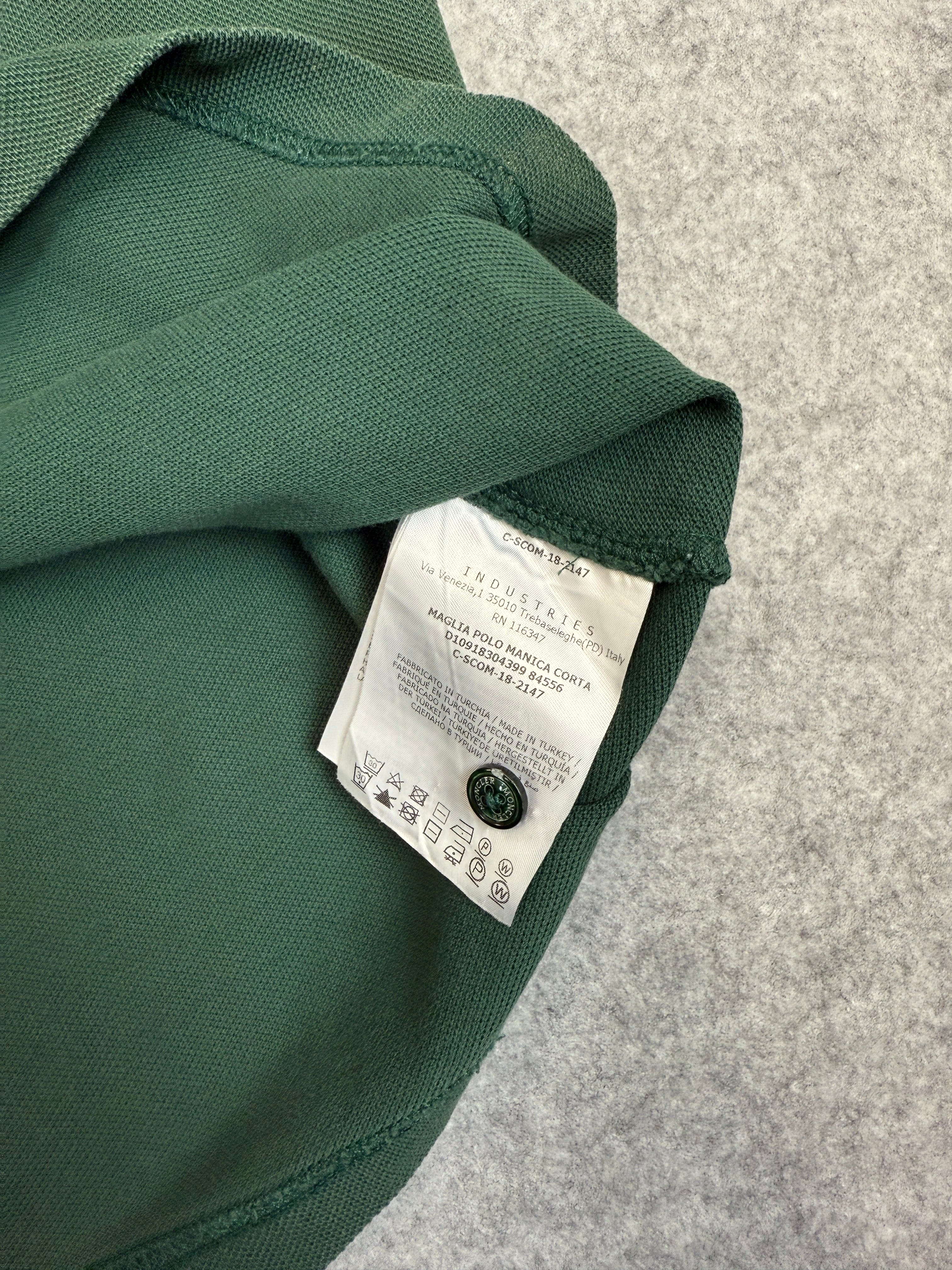 Moncler Striped Button-up Polo Shirt Green (USED)