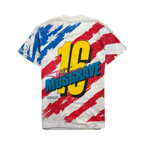 Vintage AOP Ted Musgrave Racing Tee White | Vintage Clothing Store Canada