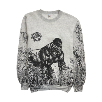 Vintage 90s Nature Gorilla Sweatshirt White