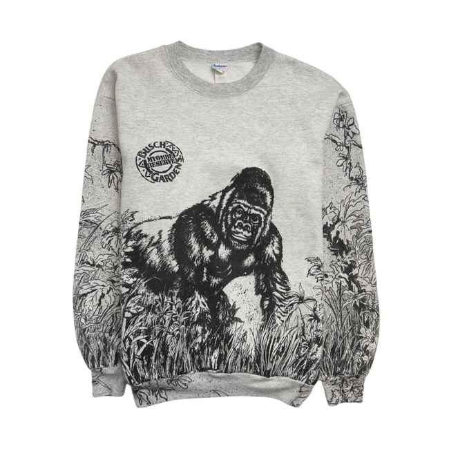 Vintage 90s Nature Gorilla Sweatshirt White