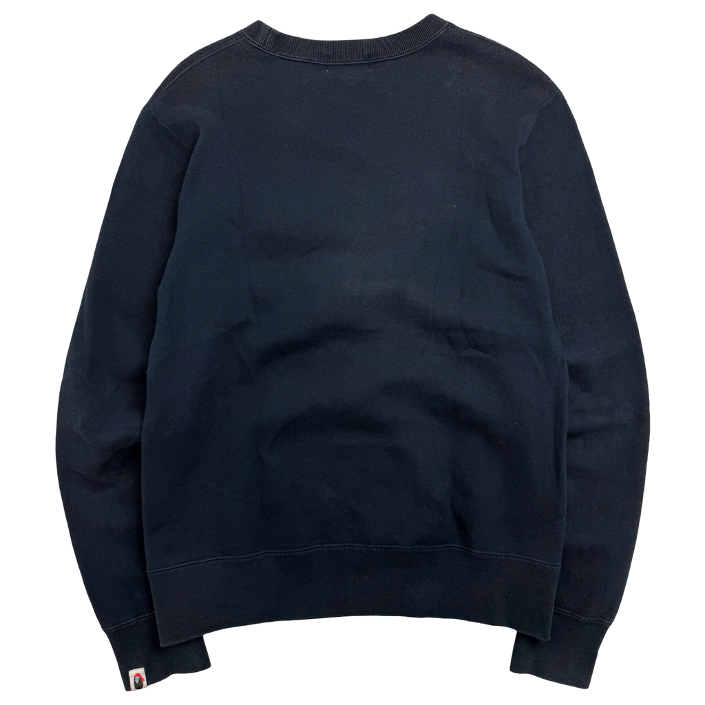 BAPE Ape Crossbone Pirate College Crewneck Navy (USED)