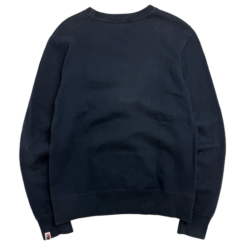 BAPE Ape Crossbone Pirate College Crewneck Navy (USED) | Vintage Clothing Store Canada