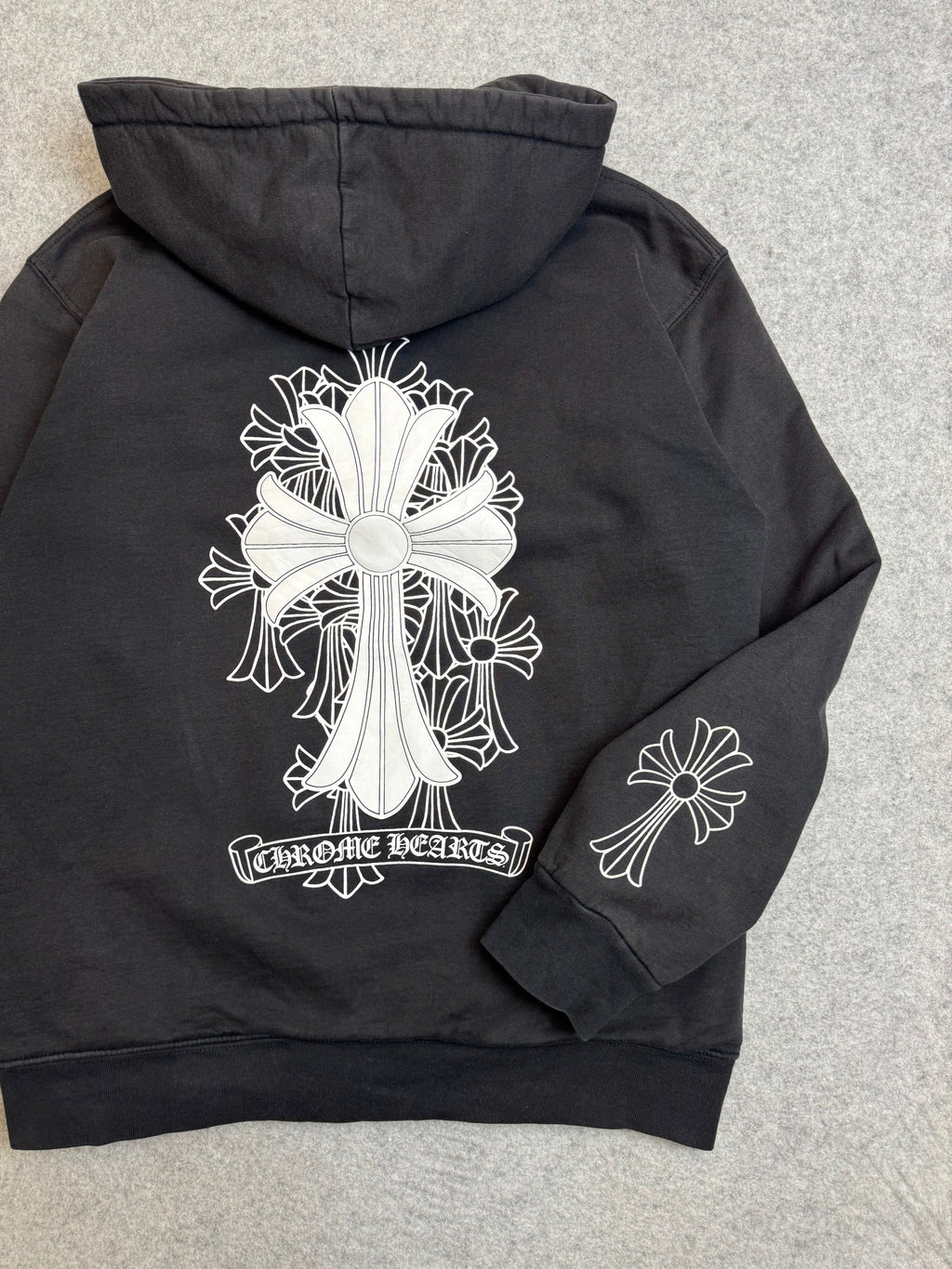 Chrome Hearts Cemetery Cross Thermal Zip Up Sweater Black