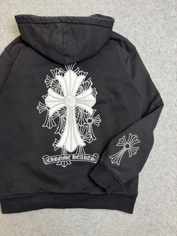 Chrome Hearts Cemetery Cross Thermal Zip Up Sweater Black