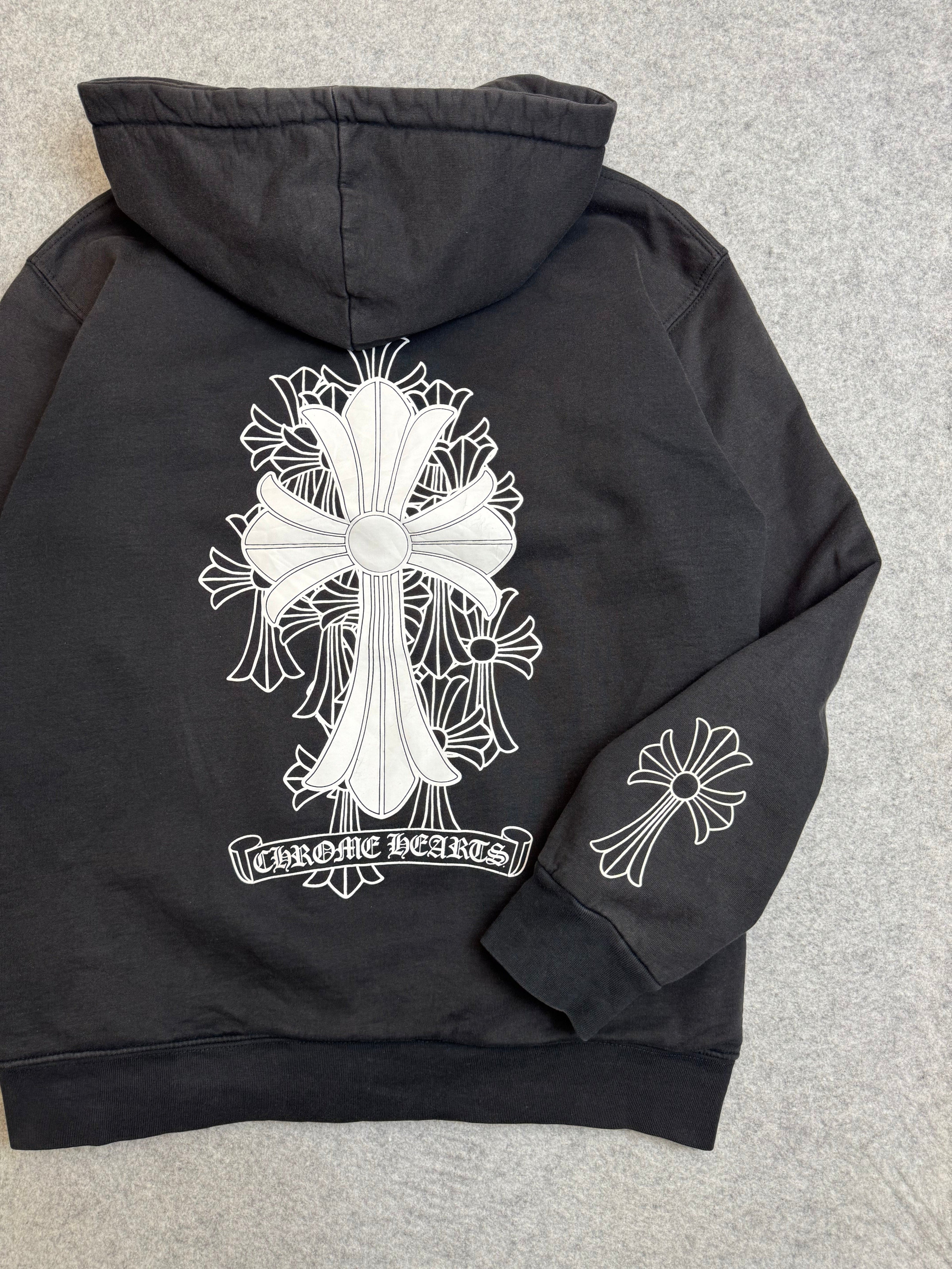 Chrome Hearts Cemetery Cross Thermal Zip Up Sweater Black