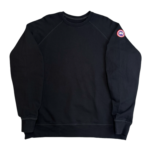 Canada Goose Huron Logo Sweatshirt Black (USED) | Vintage Clothing Store Canada