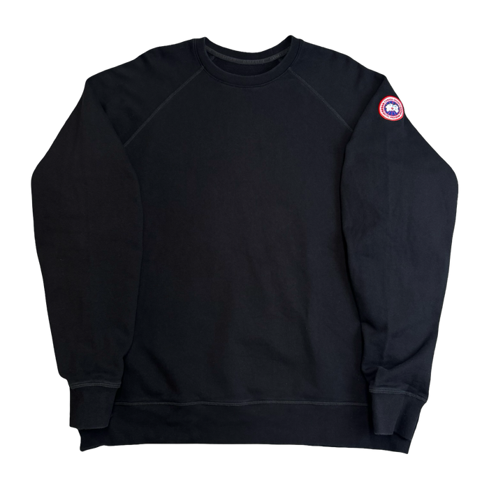 Canada Goose Huron Logo Sweatshirt Black (USED) | Vitnage Clothing Store Canada