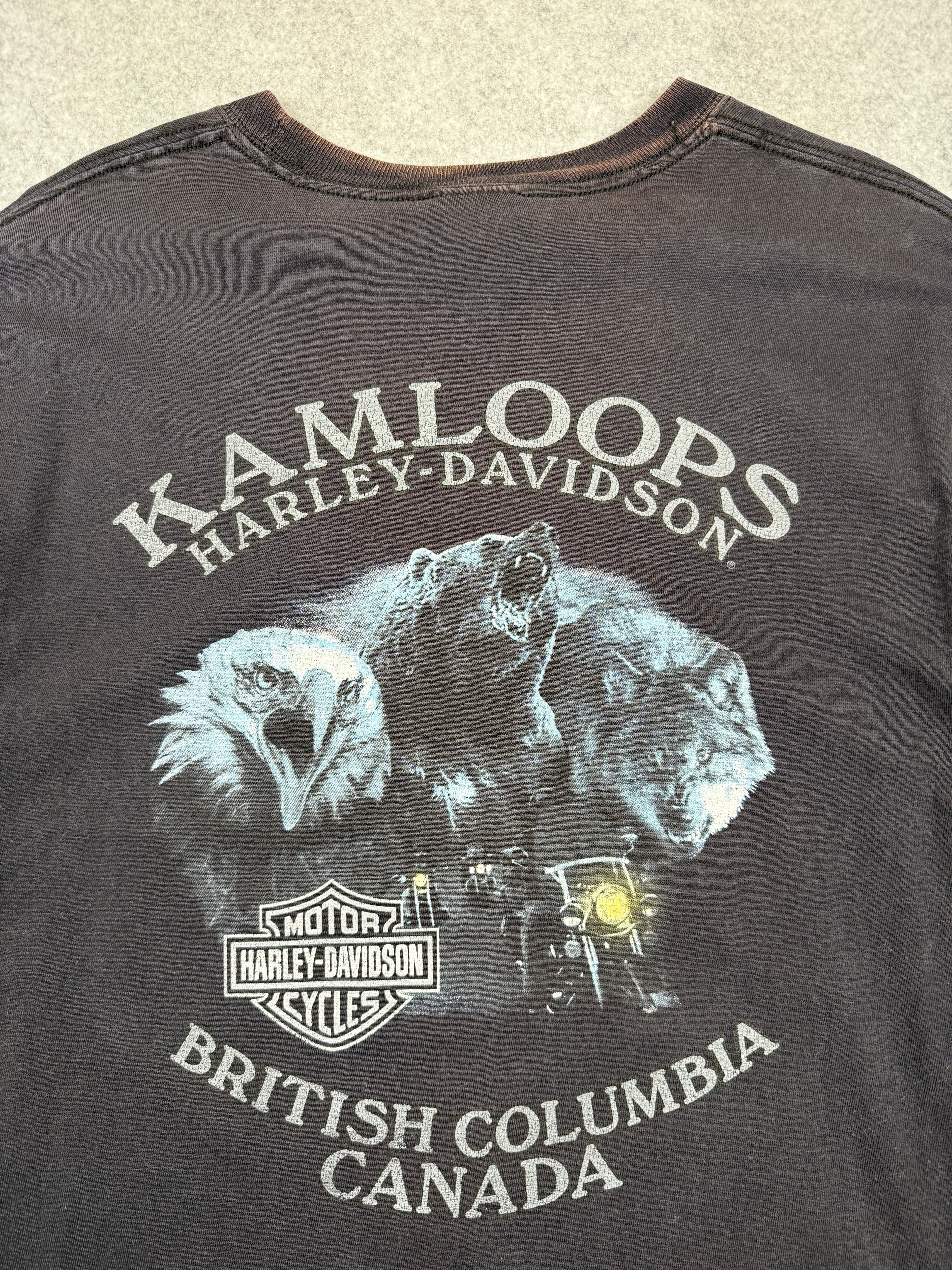 Vintage Harley Davidson Kamloops Animals Tee Black