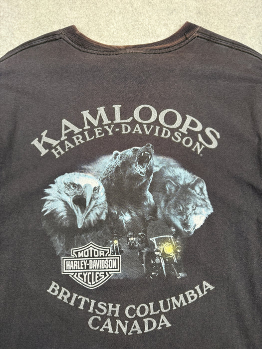 Vintage Harley Davidson Kamloops Animals Tee Black | Vitnage Clothing Store Canada