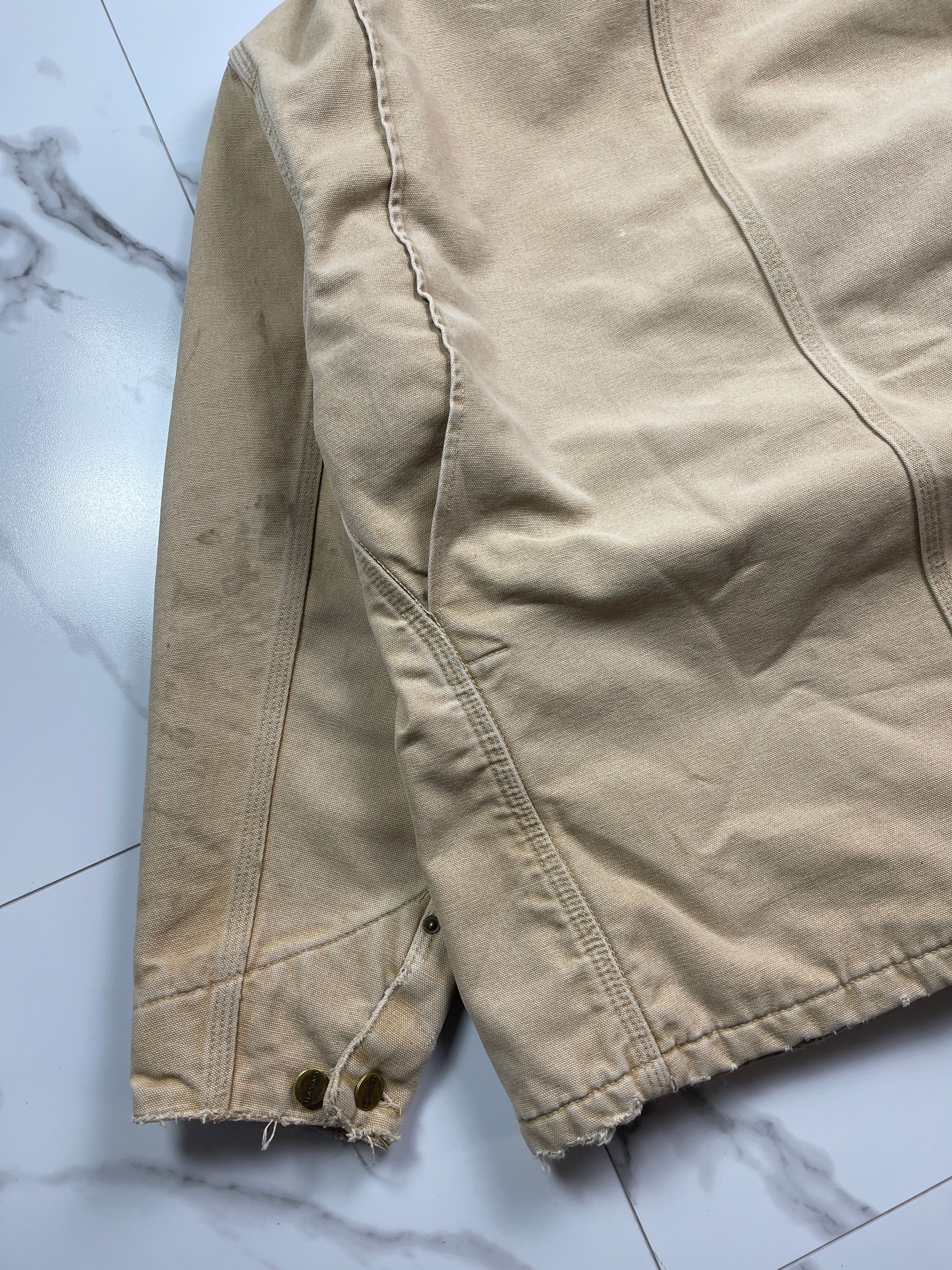 Vintage 90s Carhartt Chore Work Jacket Beige