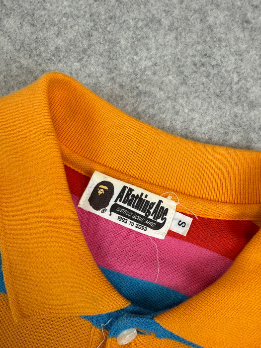 BAPE Baby Milo Striped Polo Tee Multi Color (USED) | Vitnage Clothing Store Canada