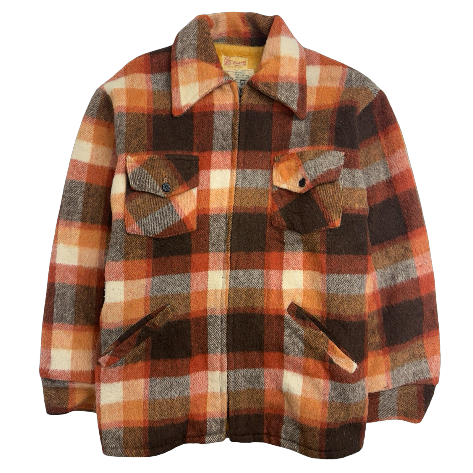 Vintage Stagway Wool Plaid Full Zip Jacket