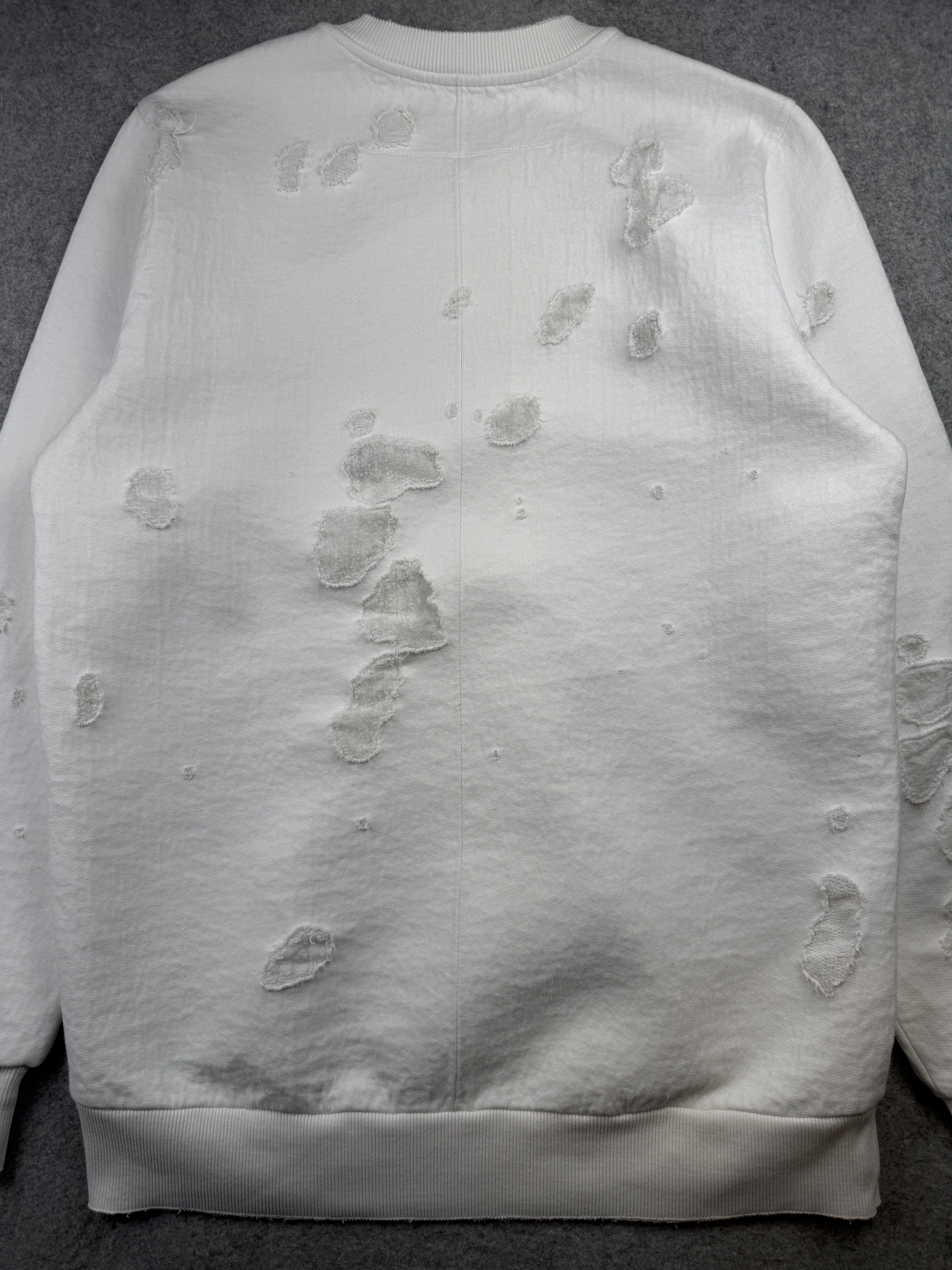 Givenchy Paris Destroyed Sweatshirt White