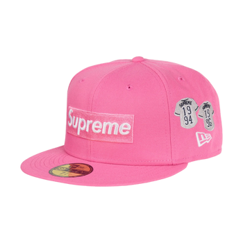 Supreme Jerseys Box Logo New Era Fitted Hat Pink